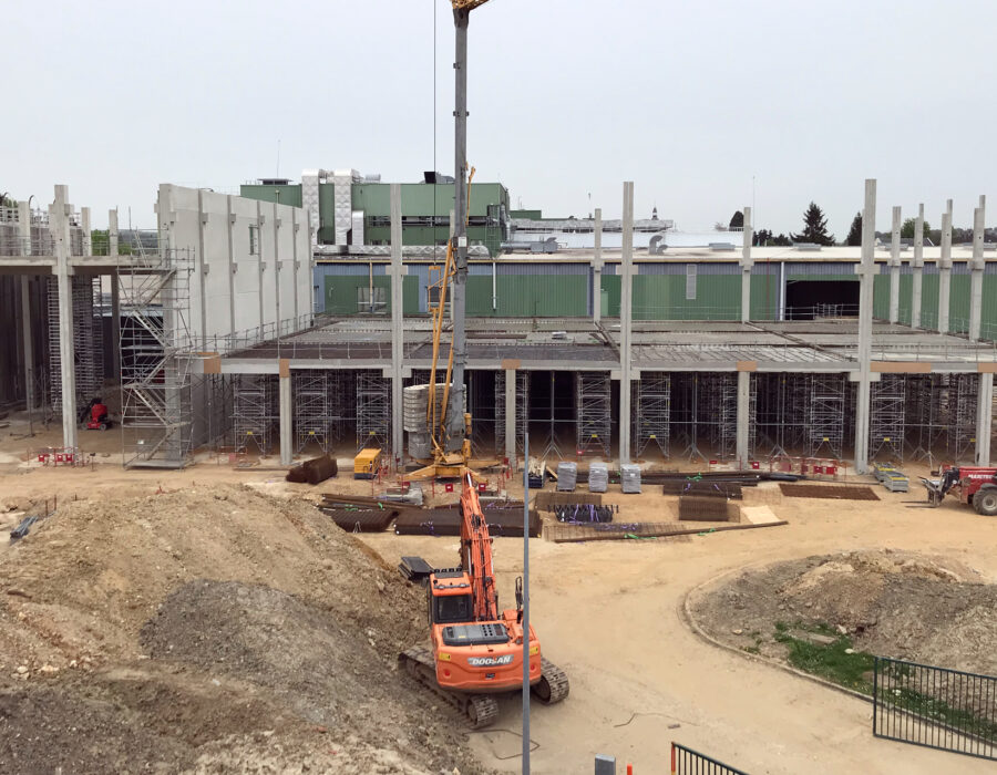 Chantier restructuration et extension usine B Braun 