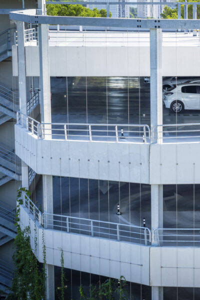 Derniers étages d'un parking silo du CHU de Nîmes 